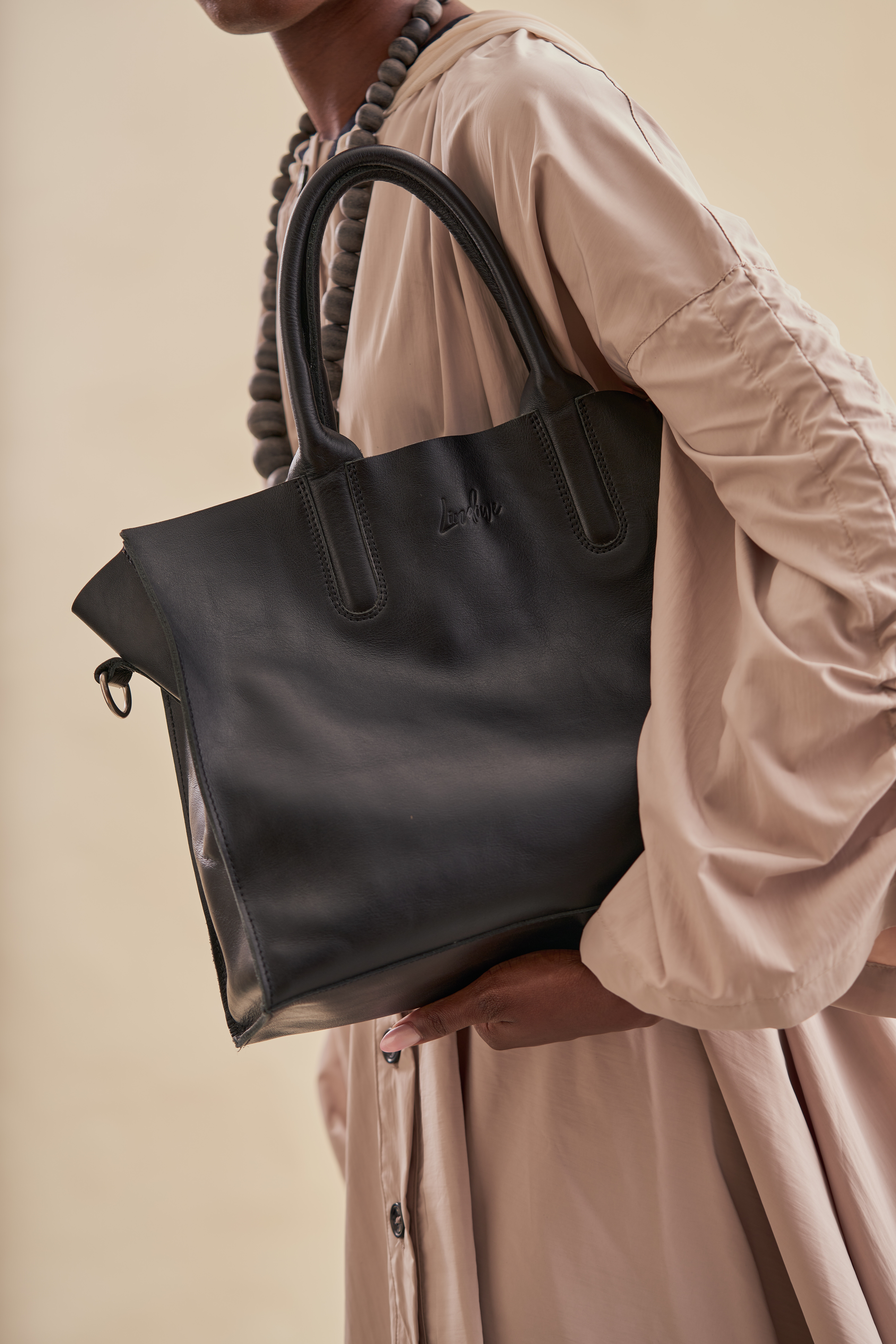 Leather collection — black tote